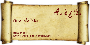 Arz Éda névjegykártya